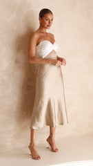 Carmelia Maxi Dress - White/Gold