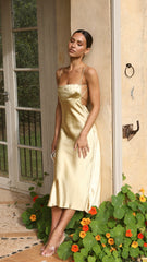 Saskia Midi Dress - Lemon