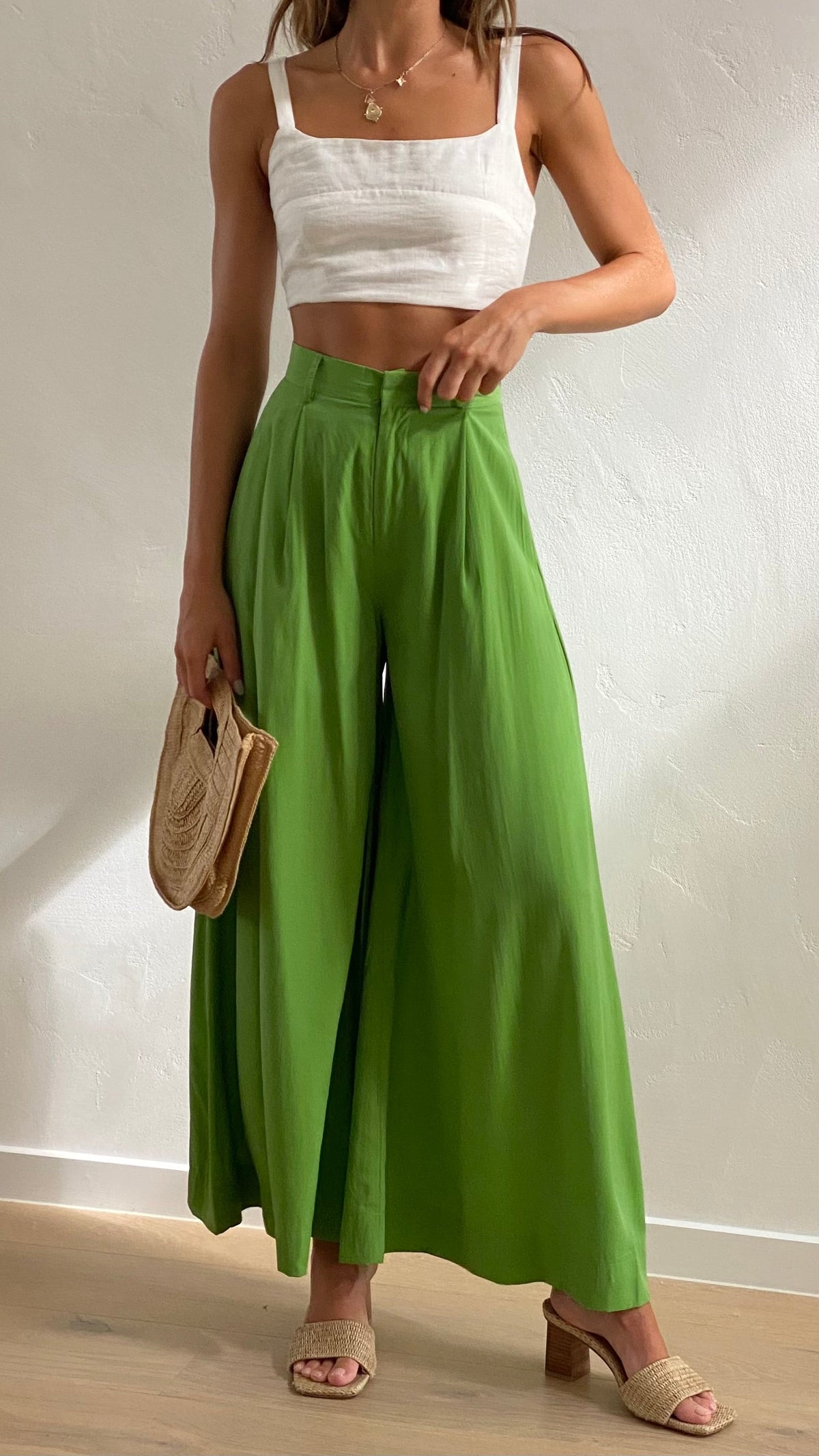 Jacoba Wide Leg Pants - Green