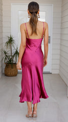 Josie Midi Dress - Fuchsia