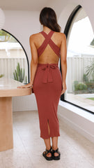 Kaegan Midi Dress - Deep Rose