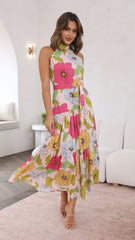 Calueleah Maxi Dress - Pink Floral