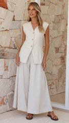 Jacoba Wide Leg Pants - Beige