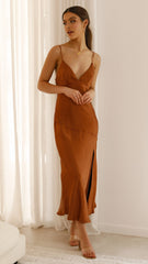 Josie Midi Dress - Rust