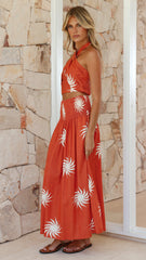 Isabelle Skirt - Rust Sun Print