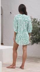 Flora Shorts - Matcha Print