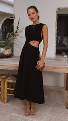 Tara Midi Dress - Black