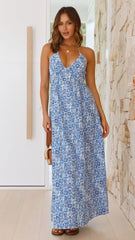 Iris Maxi Dress - Ocean Print