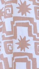 Ibiza V-Neck Maxi Dress - Beige Print