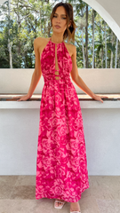 Ivy Maxi Dress - Pink Print