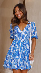 Marcy Mini Dress - Blue Multi