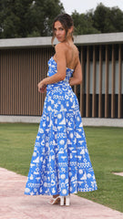 Cove Maxi Skirt - Blue Print