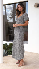 Maali Maxi Dress - Black Floral