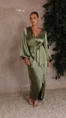 Naomi Long Sleeve Maxi Dress - Olive