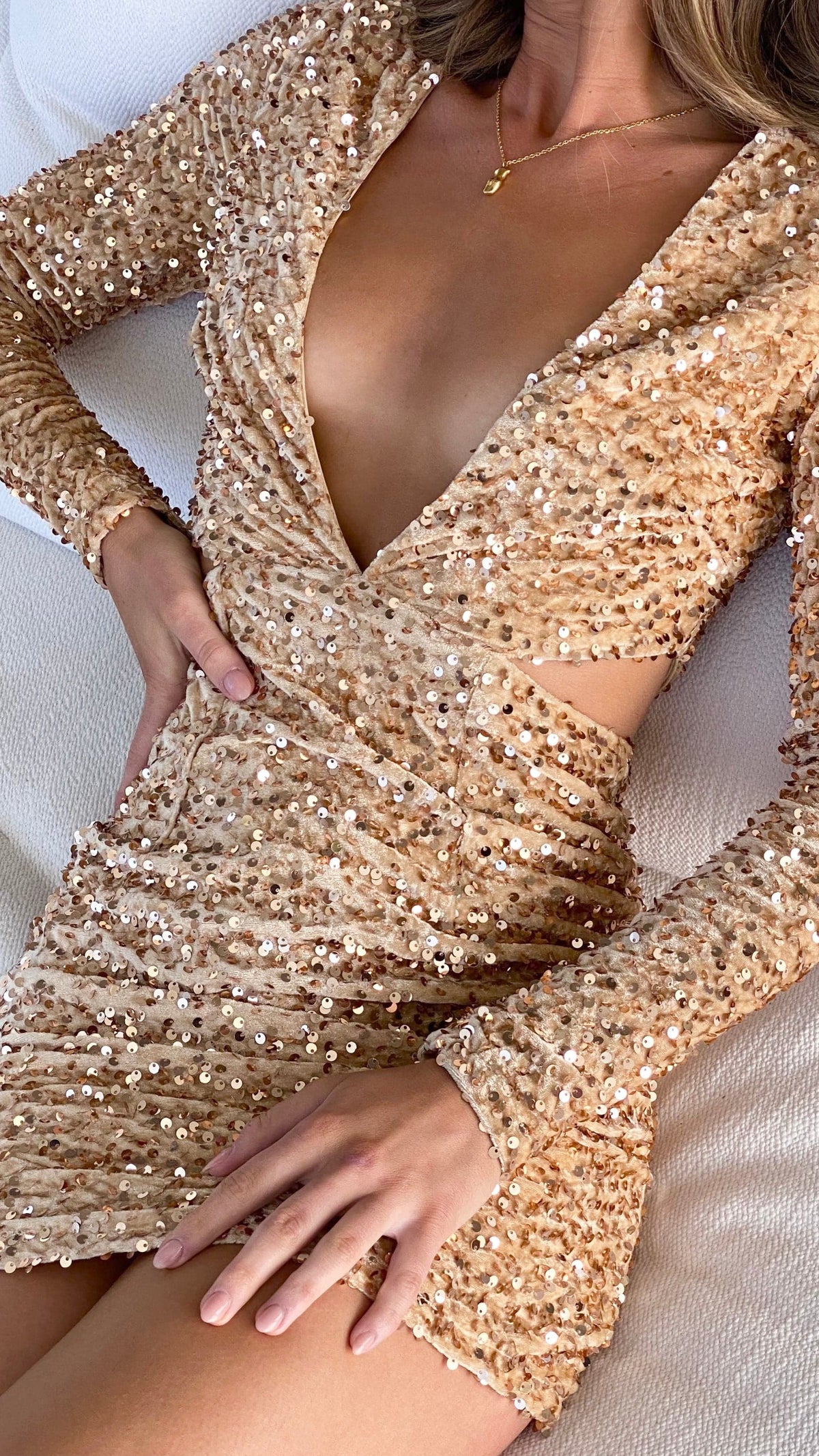 Paris Mini Dress - Gold