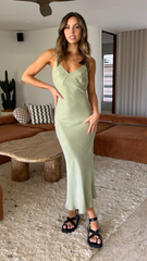 Shannon Midi Dress - Sage Cupro