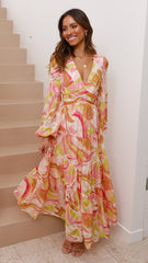 Lauren Maxi Dress - Yellow Print