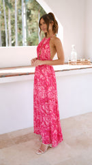 Ivy Maxi Dress - Pink Print