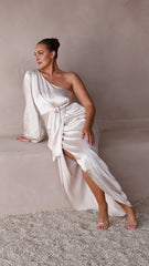 Heidi One Shoulder Maxi Dress - Champagne