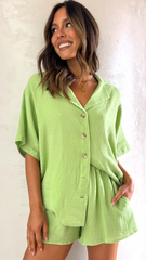 San Remo Shirt - Green Gauze