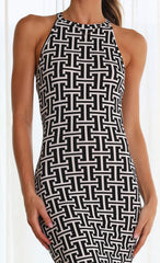 Amarlia Midi Dress - Black/White