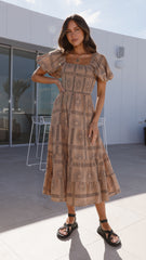 Erica Maxi Dress - Tan/Black
