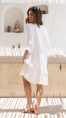 Eliza Midi Dress - White