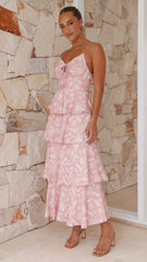 Jadey Maxi Dress - Peach Floral