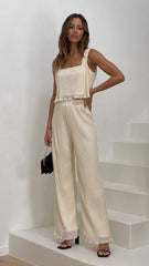 Tyla Top and Pants Set - Bone