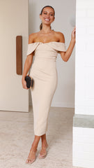 Holly Midi Dress - Champagne