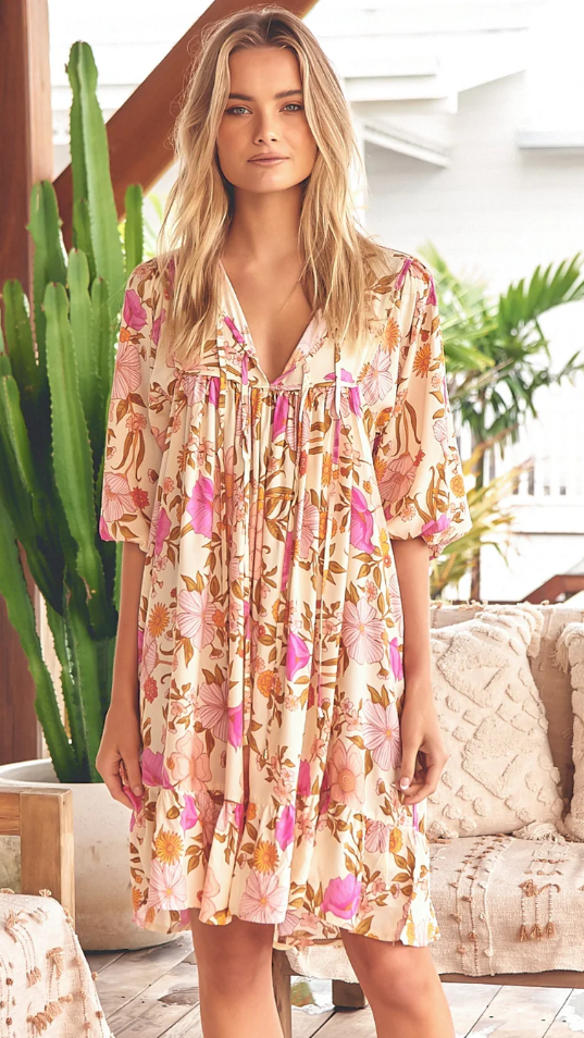 French Mini Dress - Beautiful Escape Print