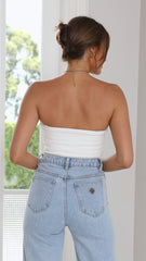 Paigie Crop Top - White