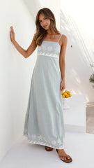 Jesse Maxi Dress - Sage / White Shell