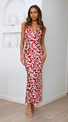 Rubie Maxi Dress - Red Floral
