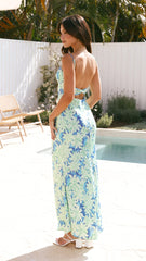 Margie Midi Dress - Green/Blue