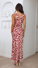 Rubie Maxi Dress - Red Floral