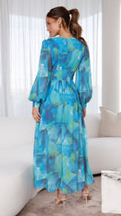 Kayla Maxi Dress - Blue Floral