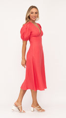 Sheri Midi Dress - Coral