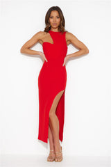Girl In The Shadow Midi Dress Red