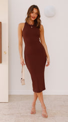 Kaegan Midi Dress - Chocolate