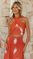 Jasmine Crop - Rust Sun Print