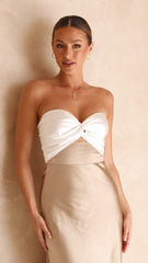 Carmelia Maxi Dress - White/Gold