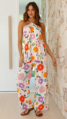 Daire Long Line Halter Top - Amsterdam Print