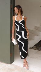 Tayla Knit Dress - Black/White