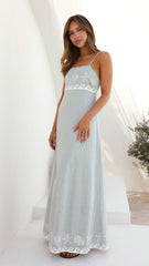 Jesse Maxi Dress - Sage / White Shell