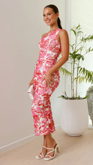 Natalia Midi Dress - Pink Floral