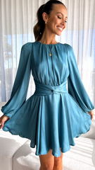 Shelly Mini Dress - Teal