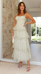 Page Maxi Dress - Green Floral