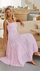 Joslin Maxi Dress - Pink Stripe