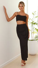 Sidney Top & Skirt Set - Black